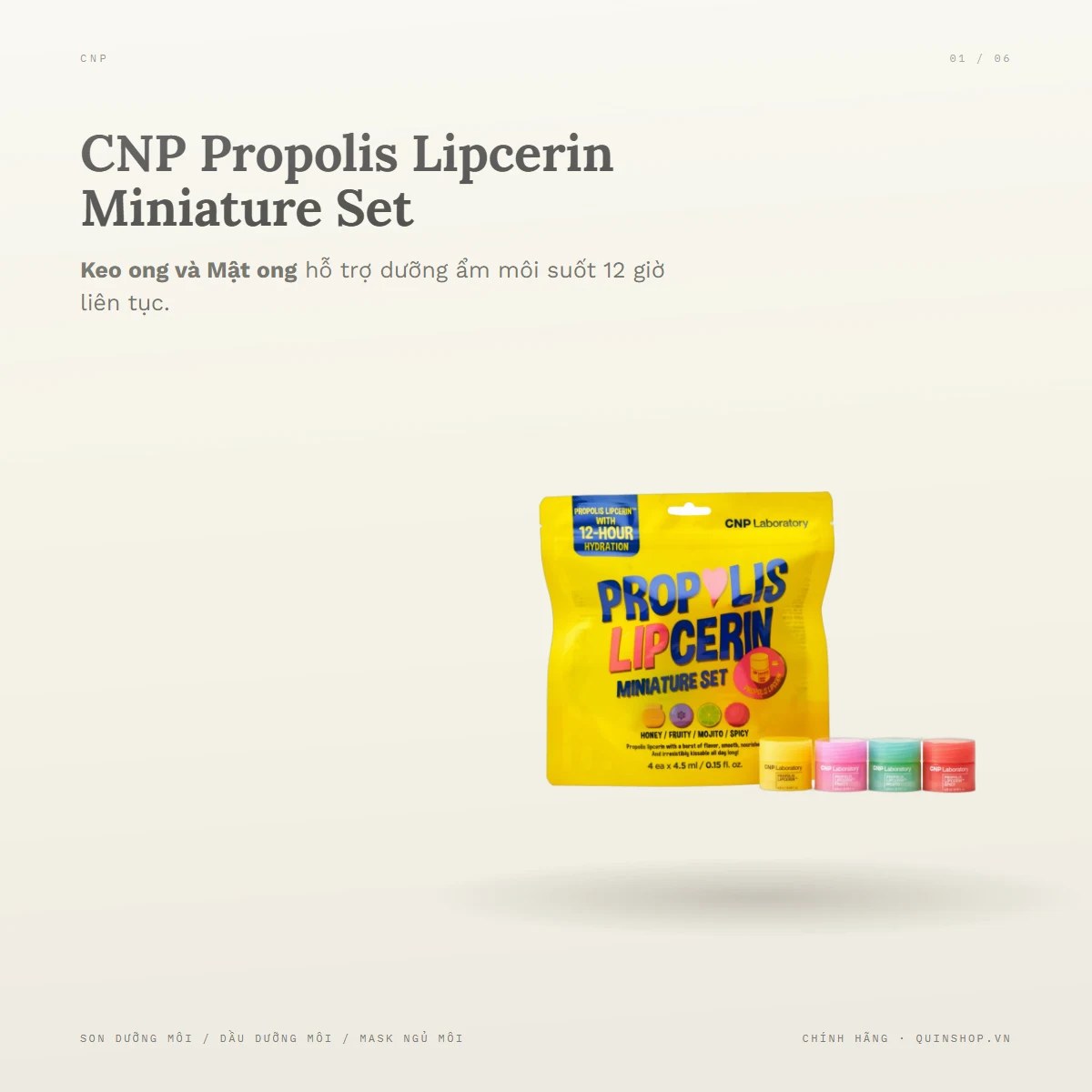 Set Son Dưỡng CNP Propolis Lipcerin Miniature Set