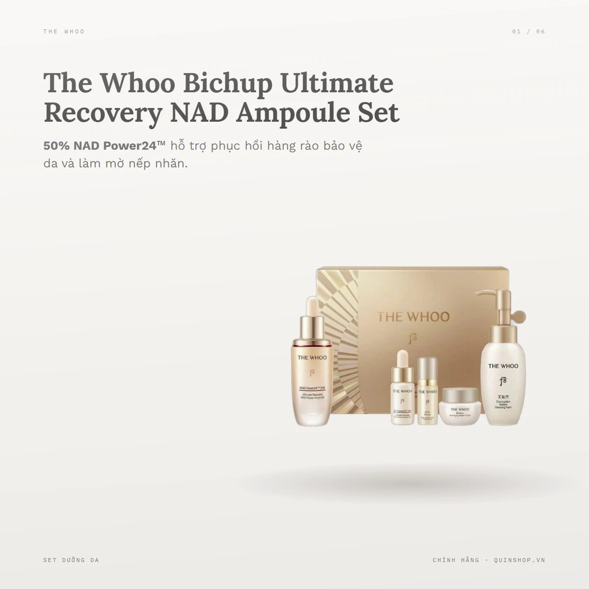 Set Tinh Chất The Whoo Bichup Ultimate Recovery NAD Power Ampoule Special Set