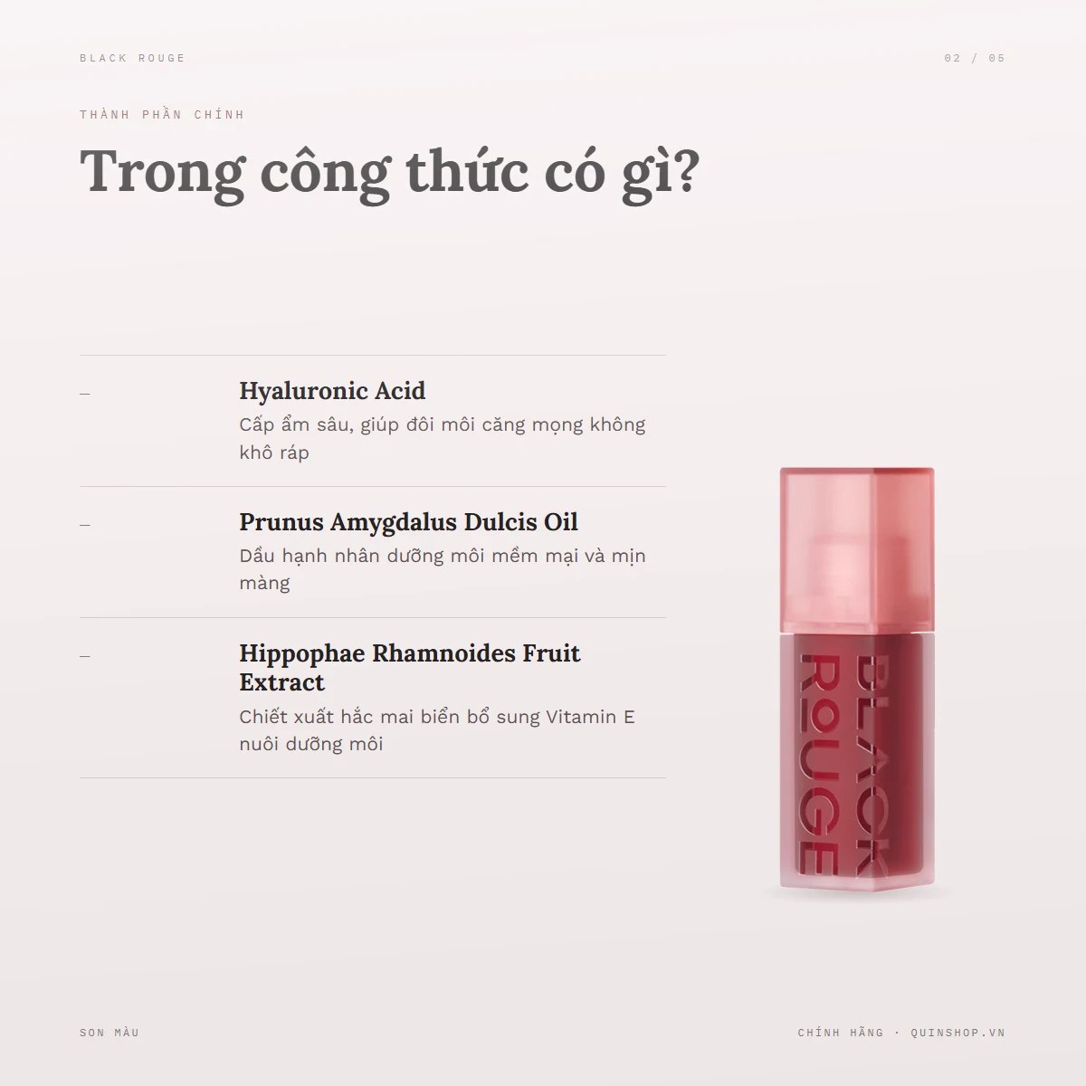 Son Black Rouge Double Layer Over Velvet — Bảng thành phần có gì đáng chú ý?