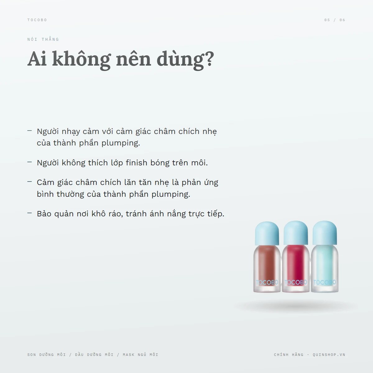 Son Dưỡng Môi Tocobo Juicy Berry Plumping Lip Oil — Ai không nên dùng dầu dưỡng môi này?