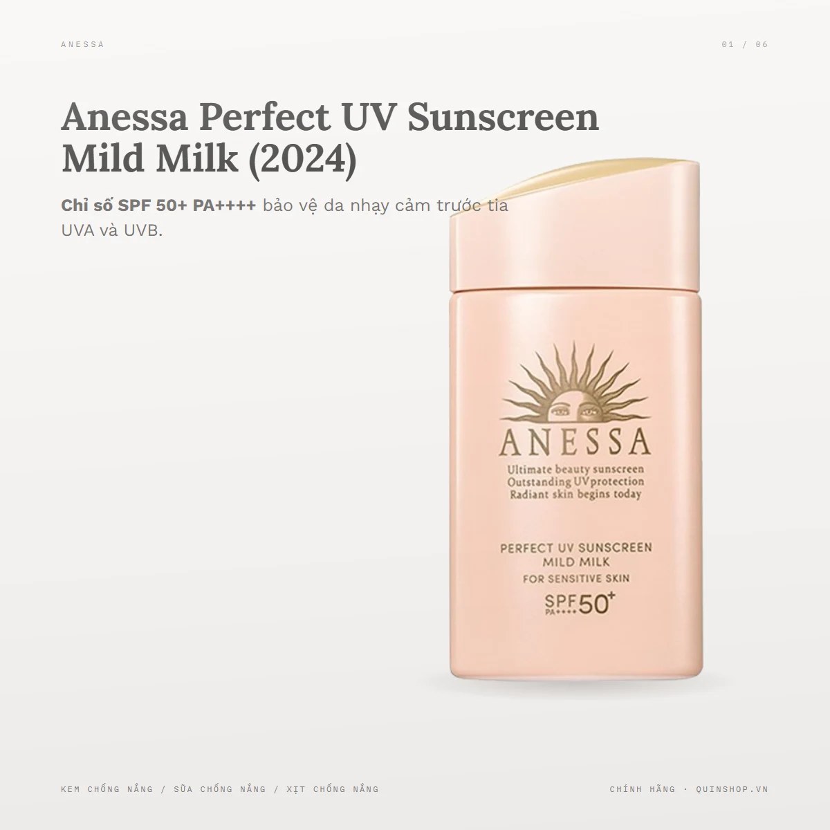 Sữa Chống Nắng Anessa Perfect UV Sunscreen Mild Milk