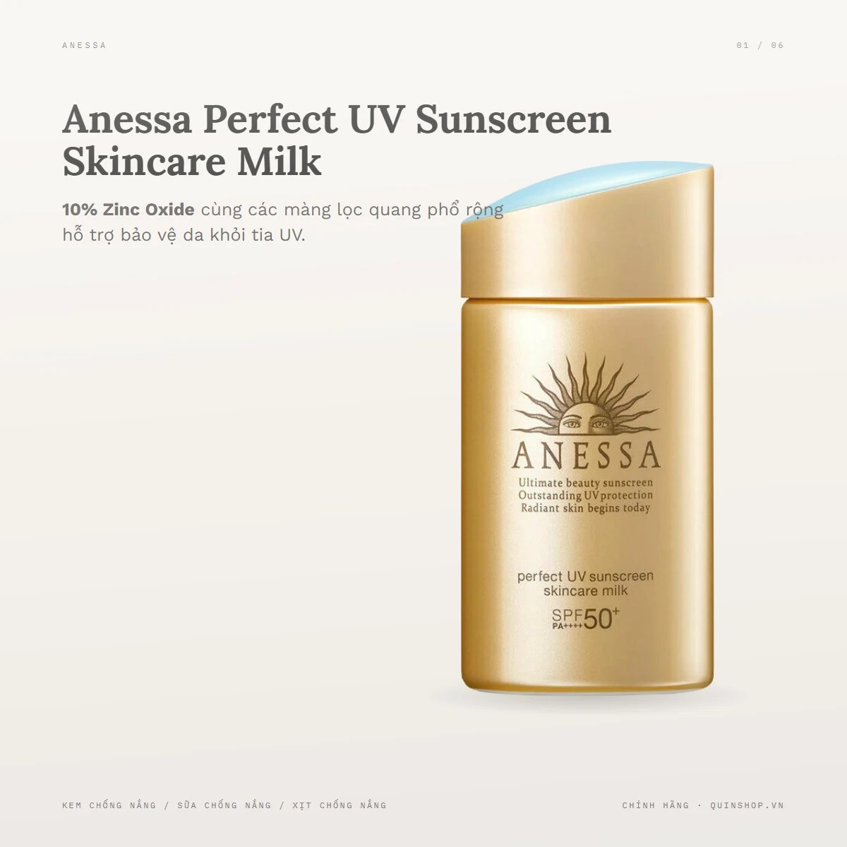 Sữa Chống Nắng Anessa Perfect UV Sunscreen Skincare Milk