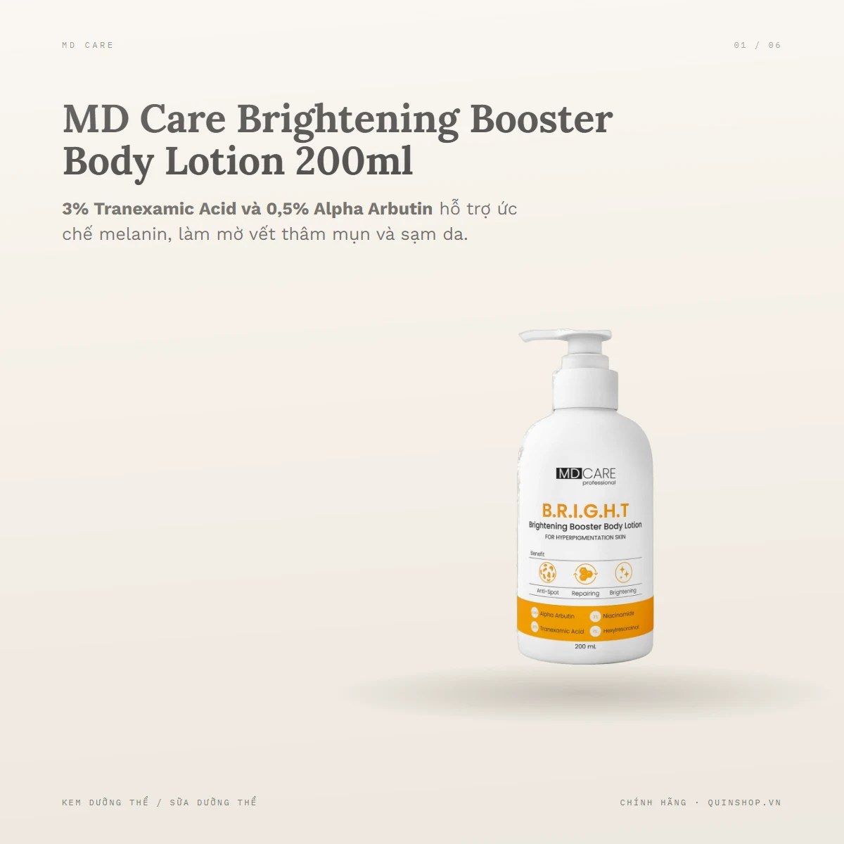 Sữa Dưỡng Thể MD Care Brightening Booster Body Lotion