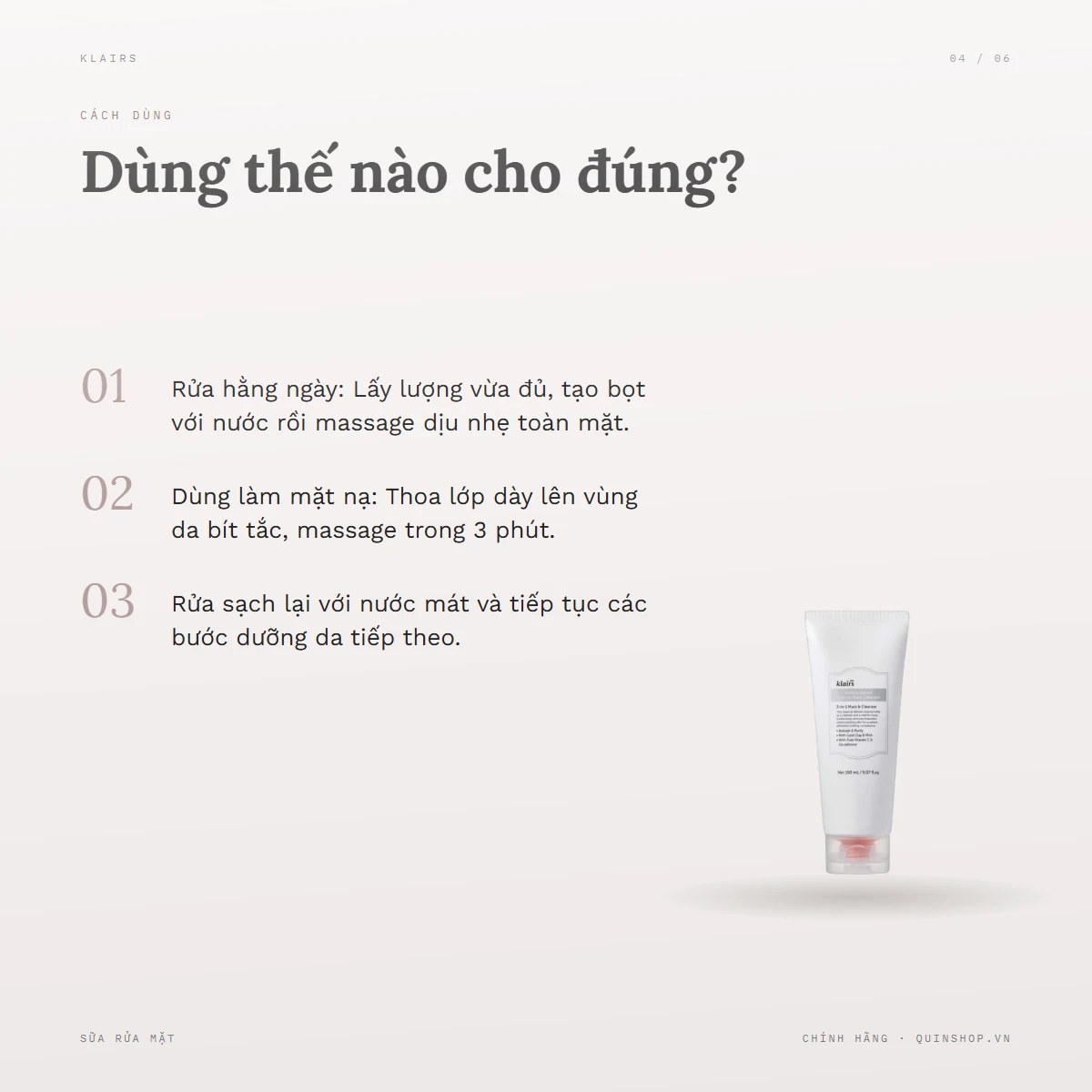 Sữa Rửa Mặt Dear, Klairs Freshly Juiced Vitamin Mask Cleanser — Nên sử dụng như thế nào để đạt hiệu quả tốt?