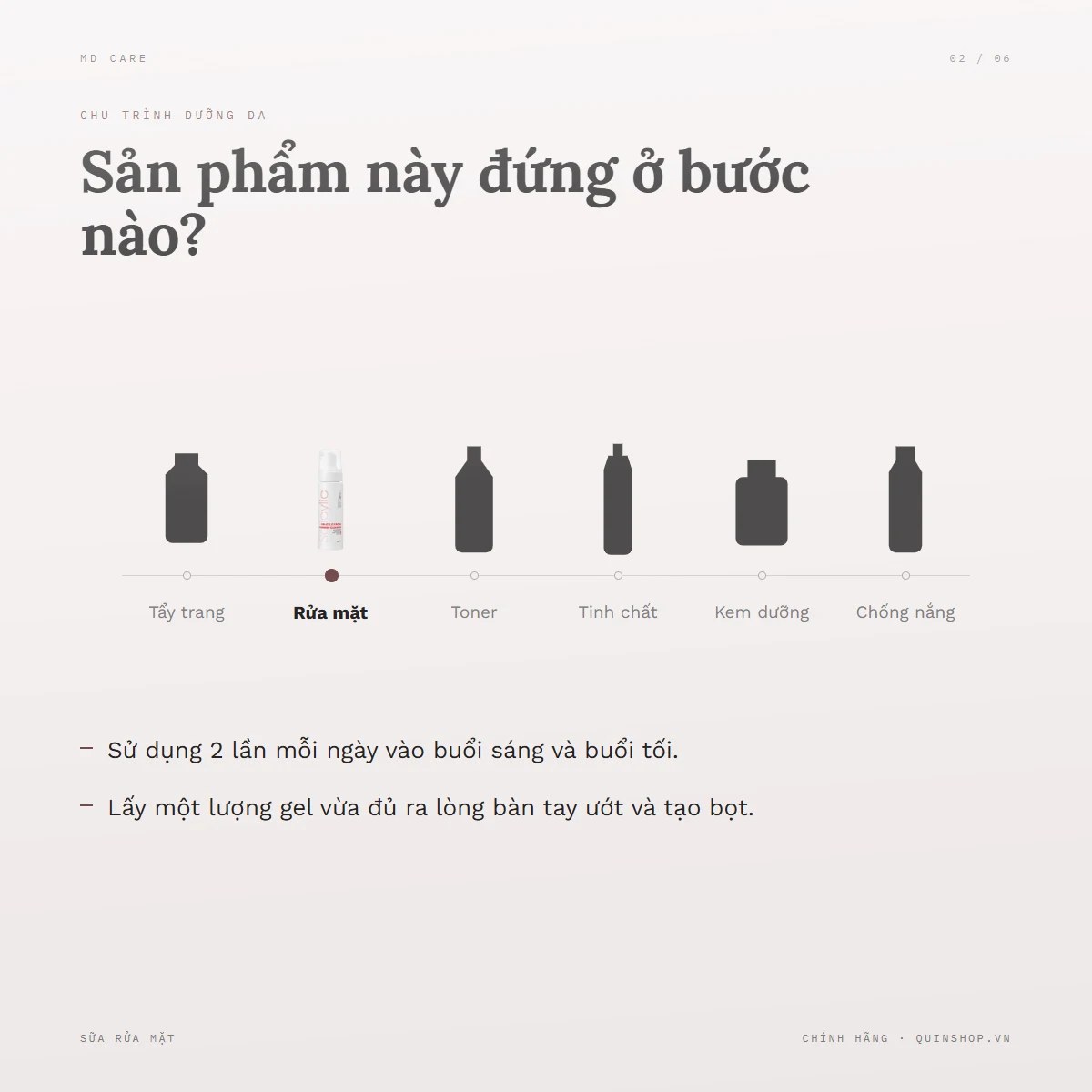 Sữa Rửa Mặt MD Care Salicylic Facial Foaming Cleanser — Lưu ý khi bảo quản và phối hợp chu trình