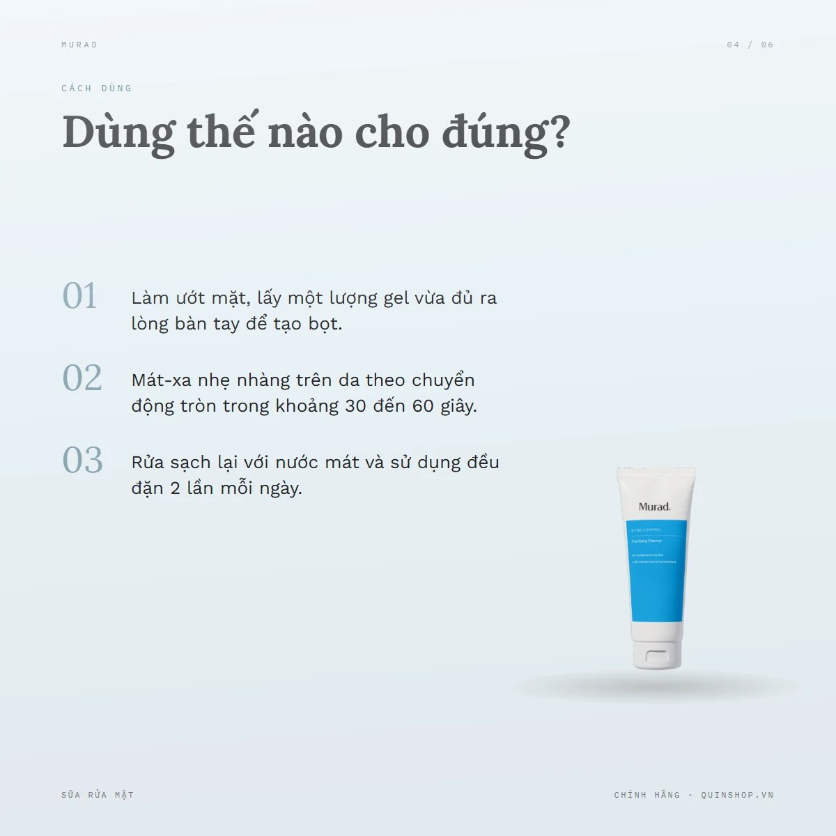 Sữa Rửa Mặt Murad Clarifying Cleanser — Dùng vào buổi nào và bao lâu một lần?