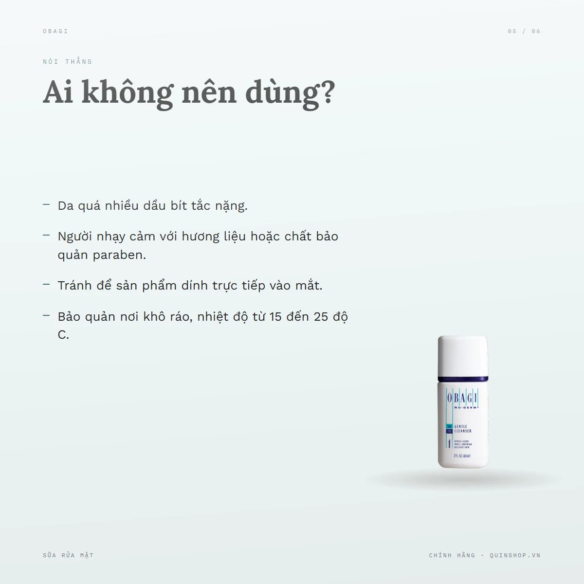 Sữa Rửa Mặt Obagi Medical Gentle Cleanser — Ai không nên dùng sản phẩm này?