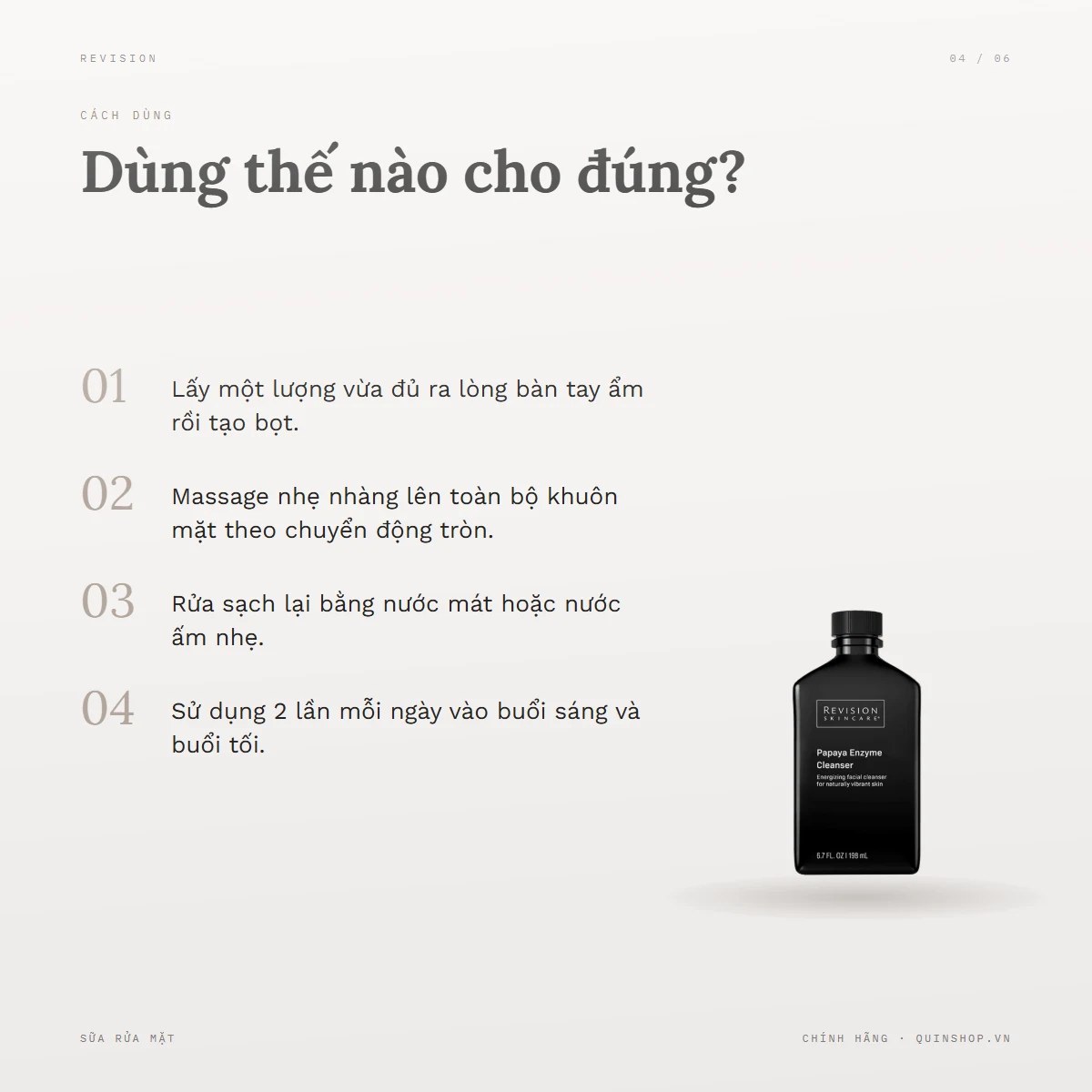 Sữa Rửa Mặt Revision Skincare Papaya Enzyme Cleanser — Dùng vào buổi nào và bao lâu một lần?
