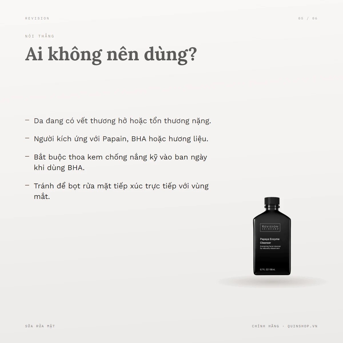 Sữa Rửa Mặt Revision Skincare Papaya Enzyme Cleanser — Ai không nên dùng sản phẩm này?