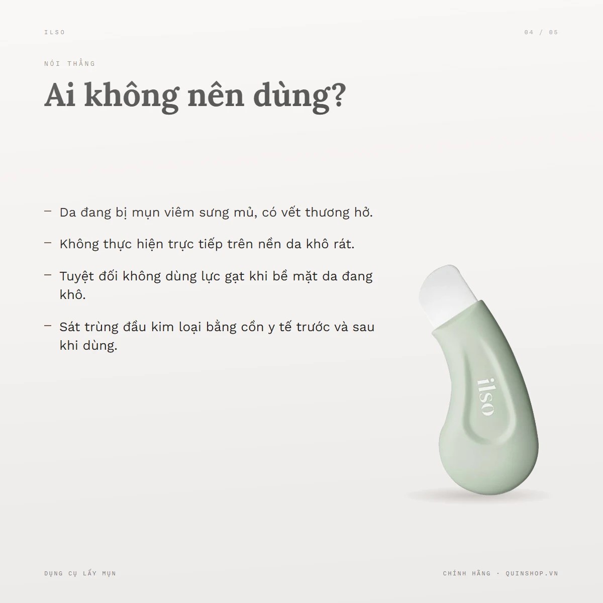Thanh Lấy Mụn ILSO Deep Clean Master — Ai không nên sử dụng dụng cụ lấy mụn này?