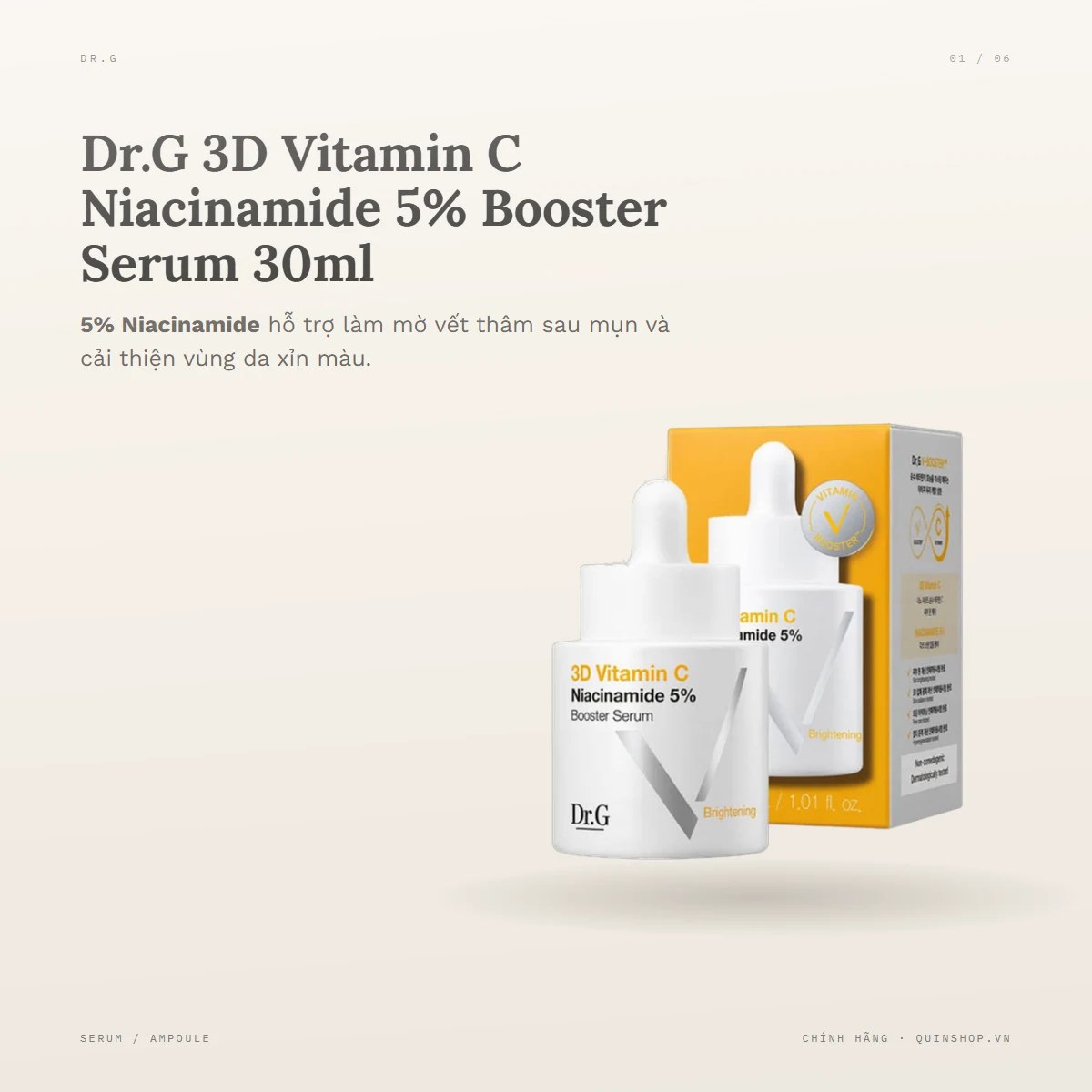 Tinh Chất Dr.G 3D Vitamin C Niacinamide 5% Booster Serum