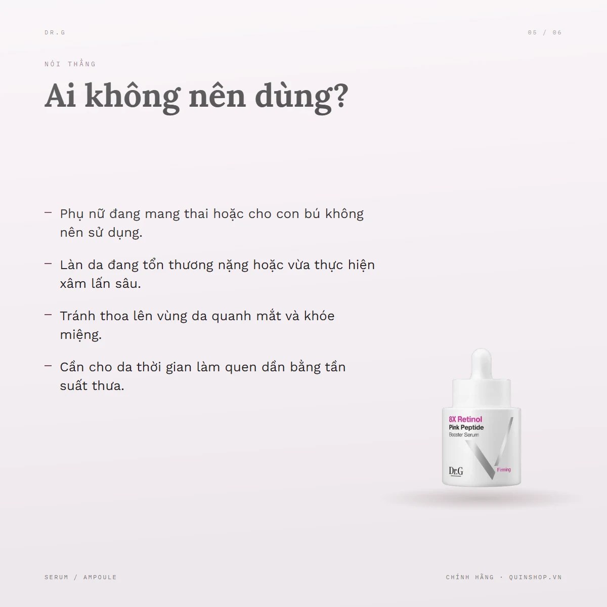 Tinh Chất Dr.G 8X Retinol Pink Peptide Booster Serum — Ai không nên dùng?