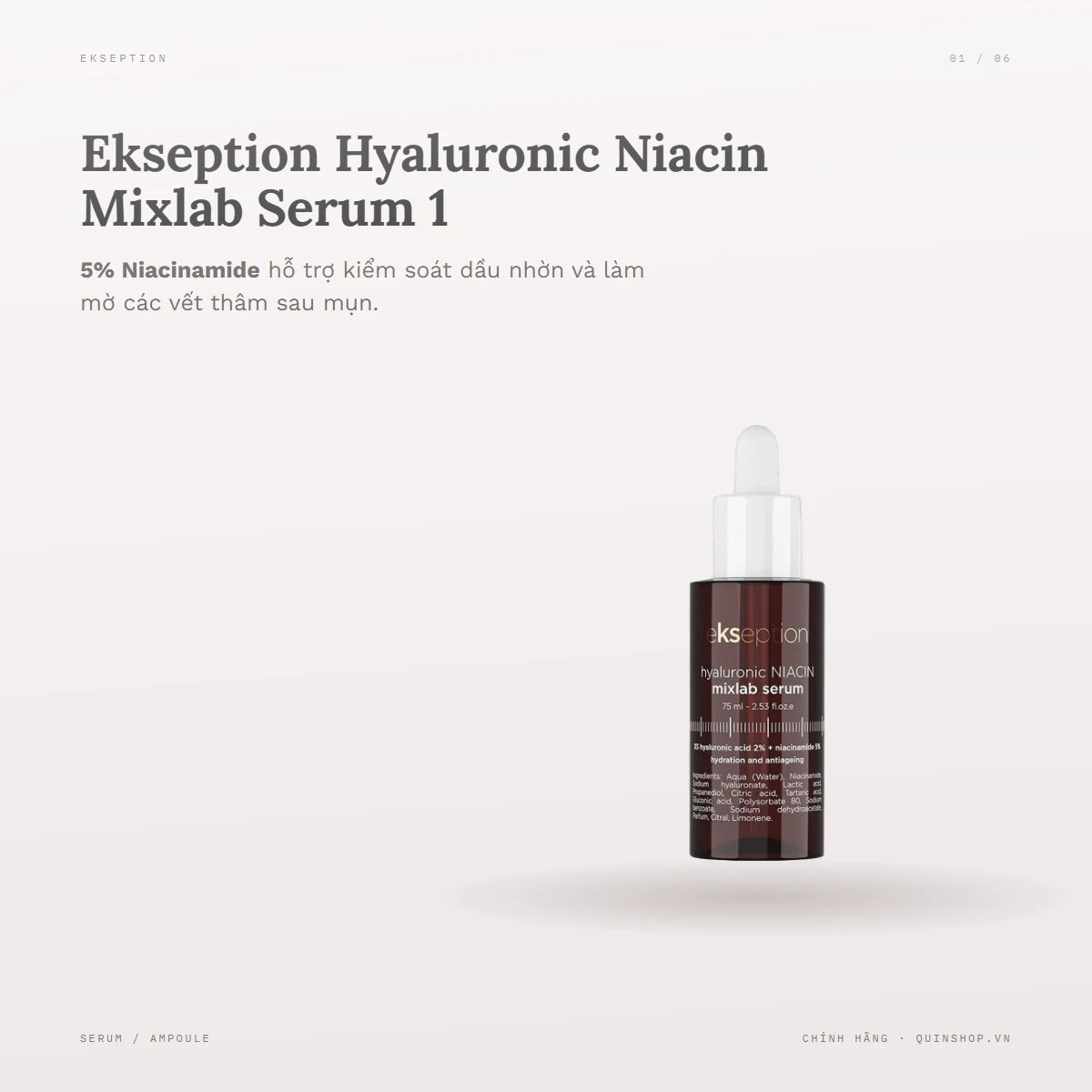 Tinh Chất Ekseption Hyaluronic Niacin Mixlab Serum 1