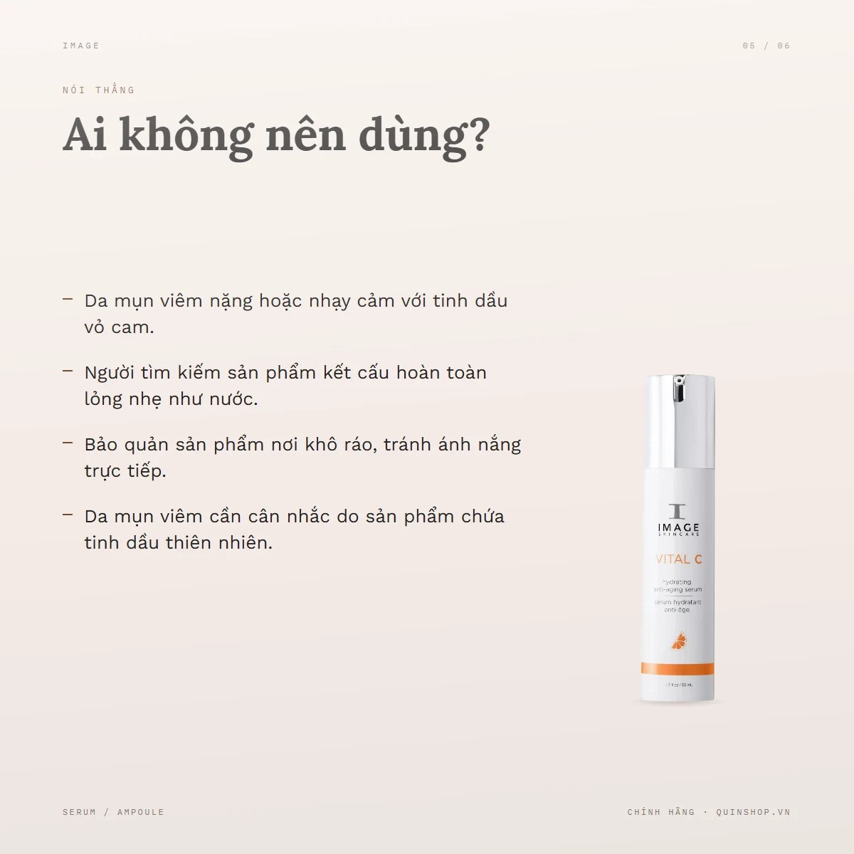 Tinh Chất Image Skincare Vital C Hydrating Anti-aging Serum — Ai không nên dùng sản phẩm này?