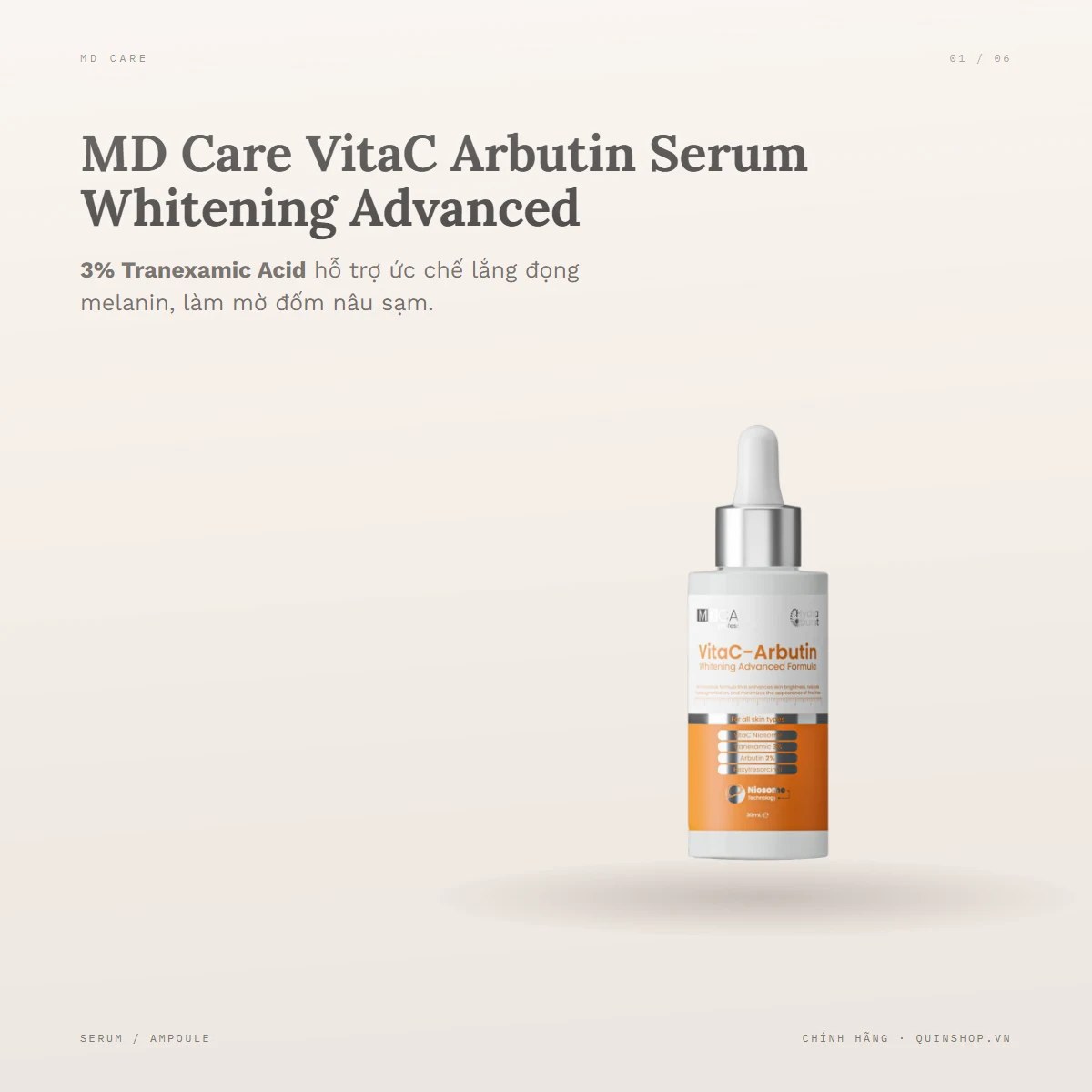 Tinh Chất MD Care VitaC Arbutin Serum Whitening Advanced Formula