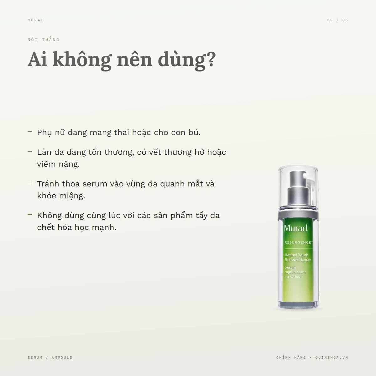 Tinh Chất Murad Retinol Youth Renewal Serum — Ai không nên dùng?
