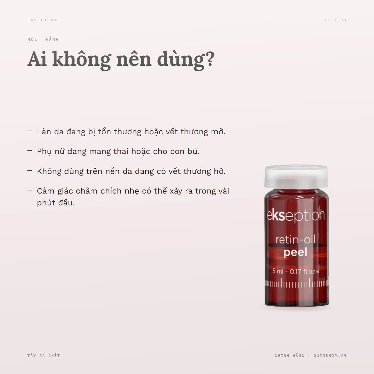 Tinh Chất Peel Ekseption Retin Oil Peel — Ai không nên dùng?