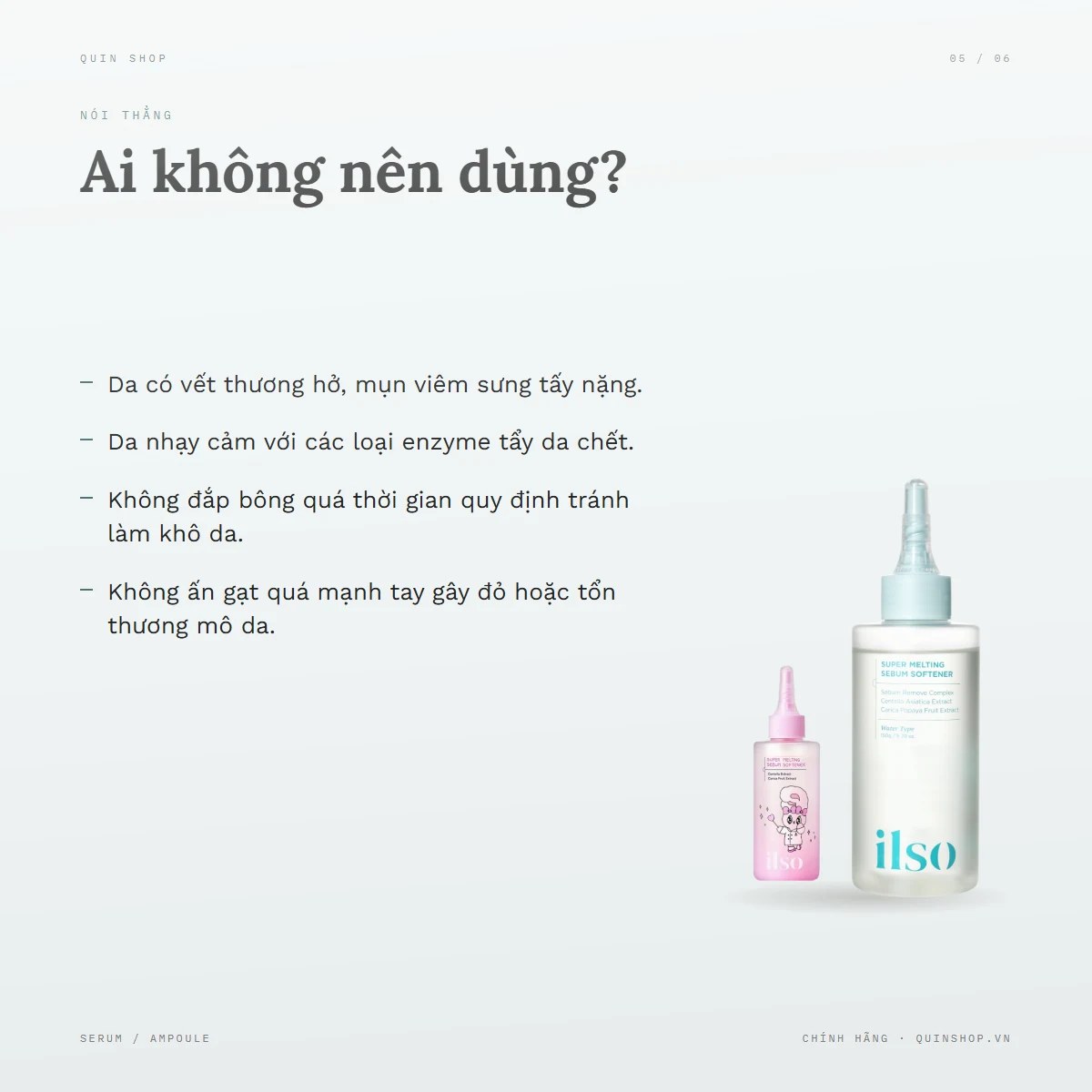 Tinh Chất Ủ Mụn ILSO Super Melting Sebum Softener — Ai không nên dùng sản phẩm này?