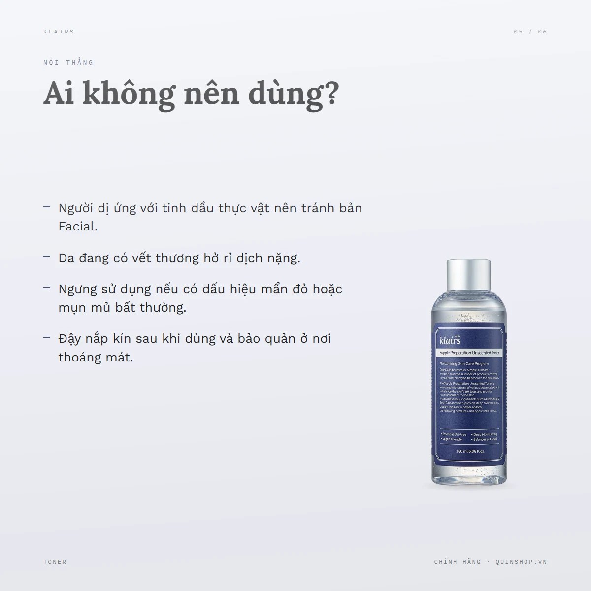 Nước Hoa Hồng Klairs Supple Preparation Toner — Ai không nên dùng sản phẩm này?