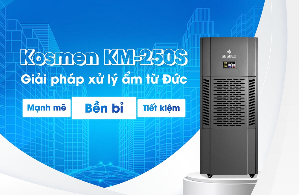 Máy hút ẩm Kosmen KM-250S thiết kế hiện đại, tinh tế 