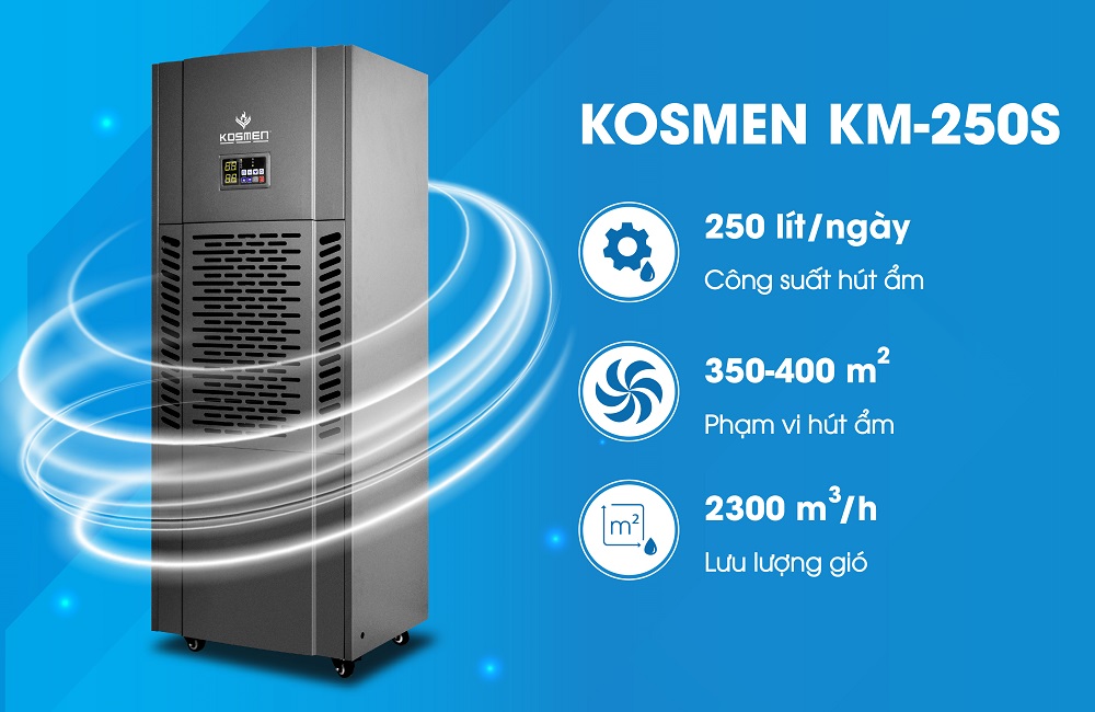 Máy hút ẩm Kosmen KM-250S công suất hút ẩm mạnh mẽ