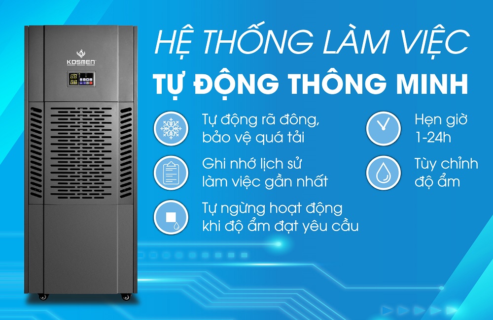 Máy hút ẩm Kosmen KM-250S đa dạng chức năng thông minh