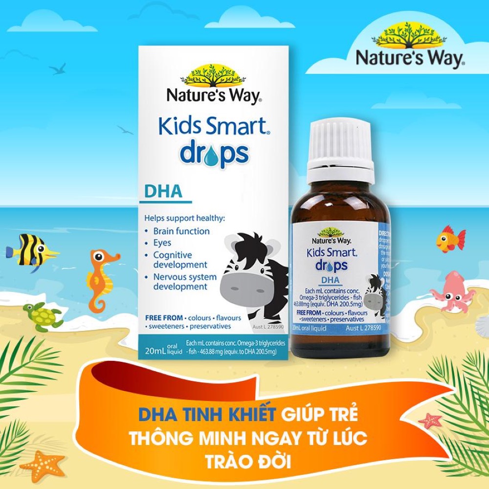 DHA cho trẻ sơ sinh Nature's Way Kids Smart tăng chỉ số IQ cho bé yêu Befoyo