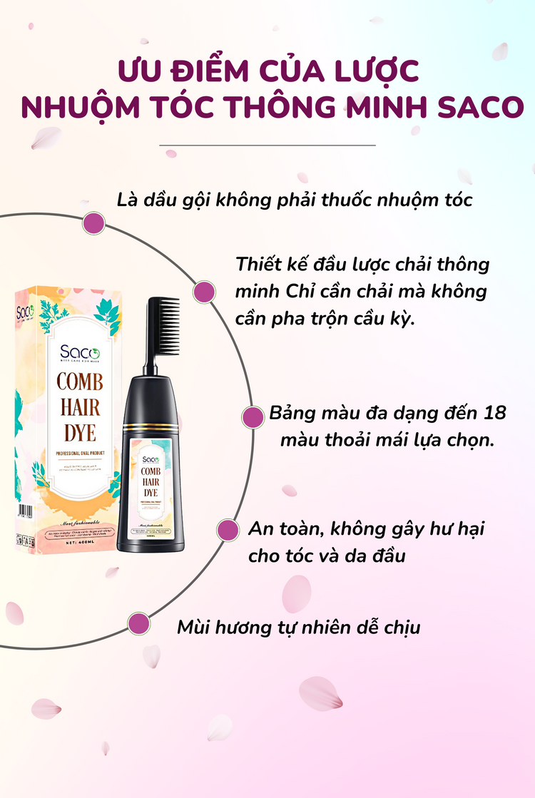 Lược nhuộm tóc Saco 400ml với 18 màu thời trang - chính hãng ...