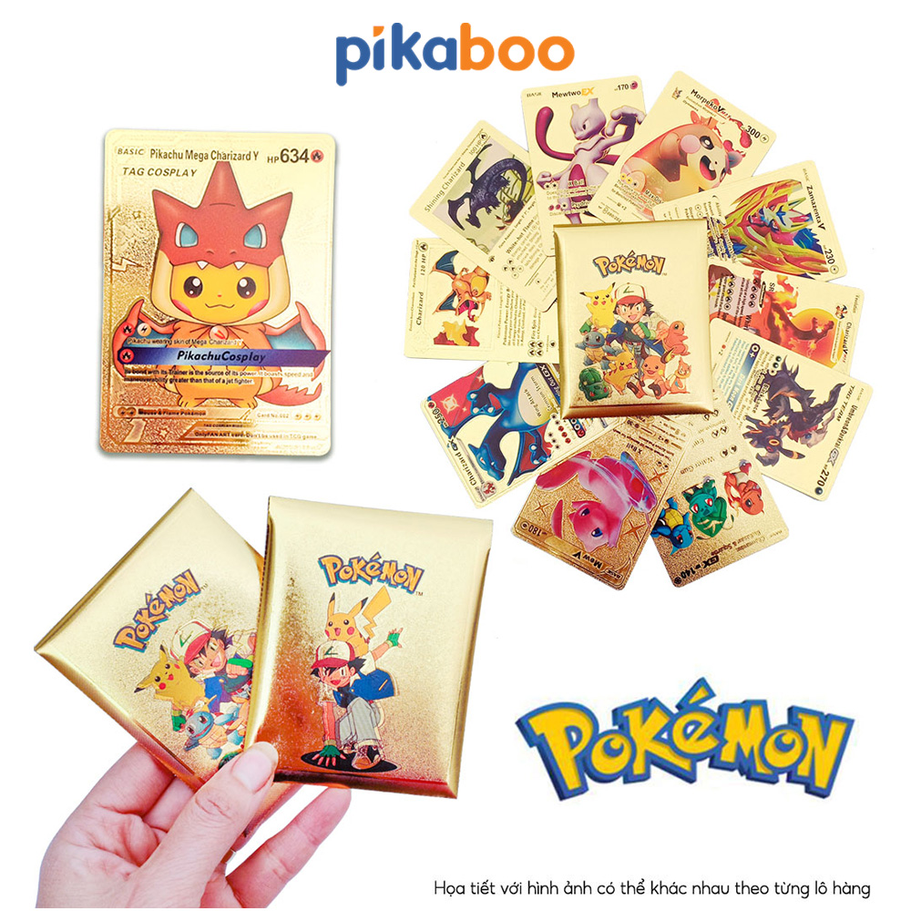 Thẻ Bài Pokemon Bộ 10 Thẻ Bài Màu Vàng Kim Cao Cấp | Pikaboo Kid Toy Mega  Mall