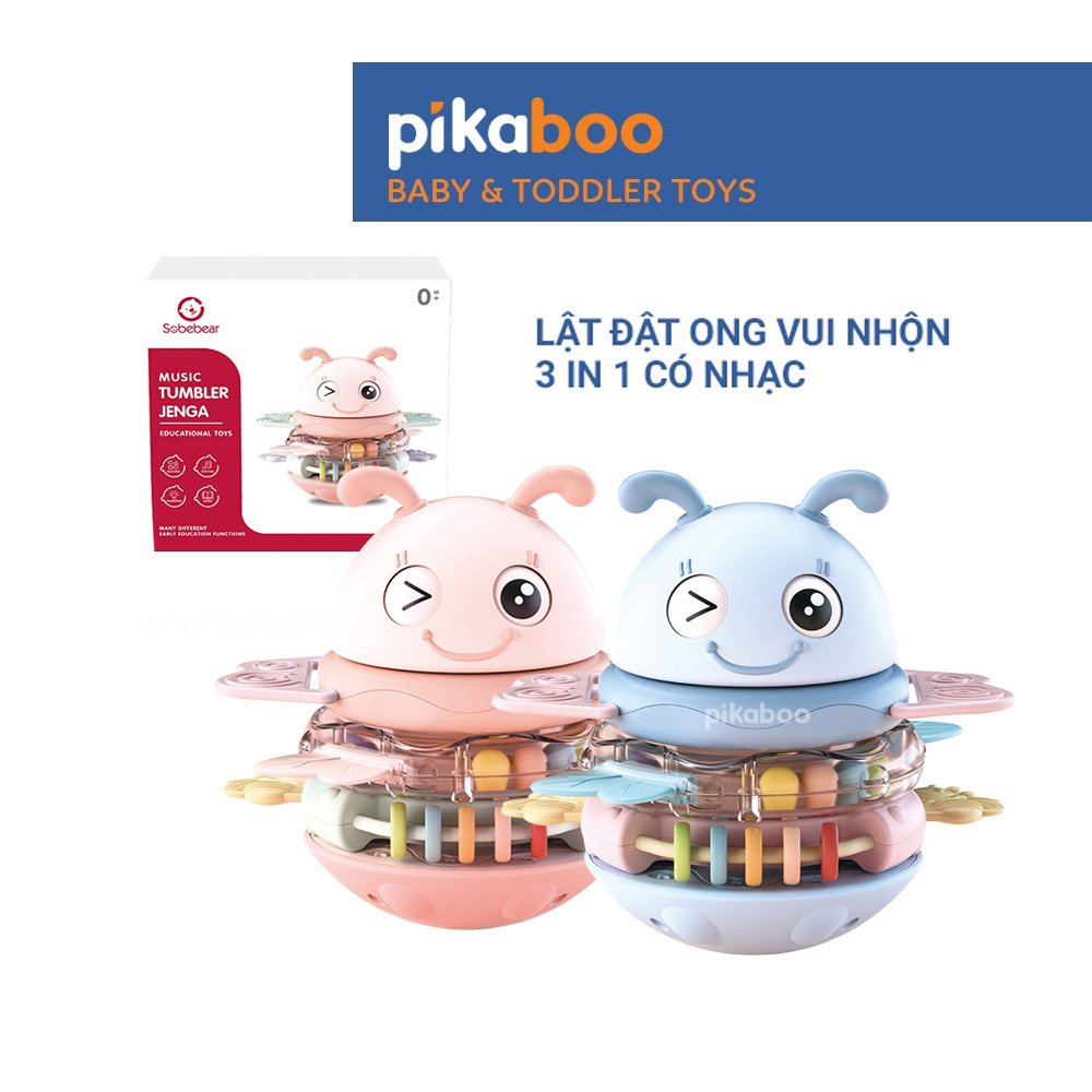 Đồ chơi lật đật Pikaboo kết hợp 3 in 1 và âm thanh vui nhộn, chất liệu an toàn cho bé