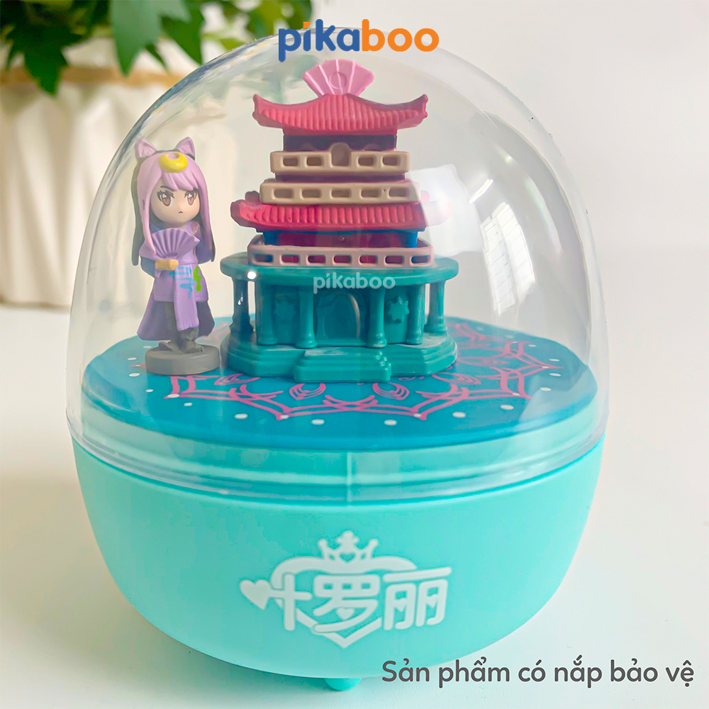 Đồ chơi hộp nhạc vặn cót Pikaboo, công chúa di chuyển xung quanh lâu đài âm thanh du dương