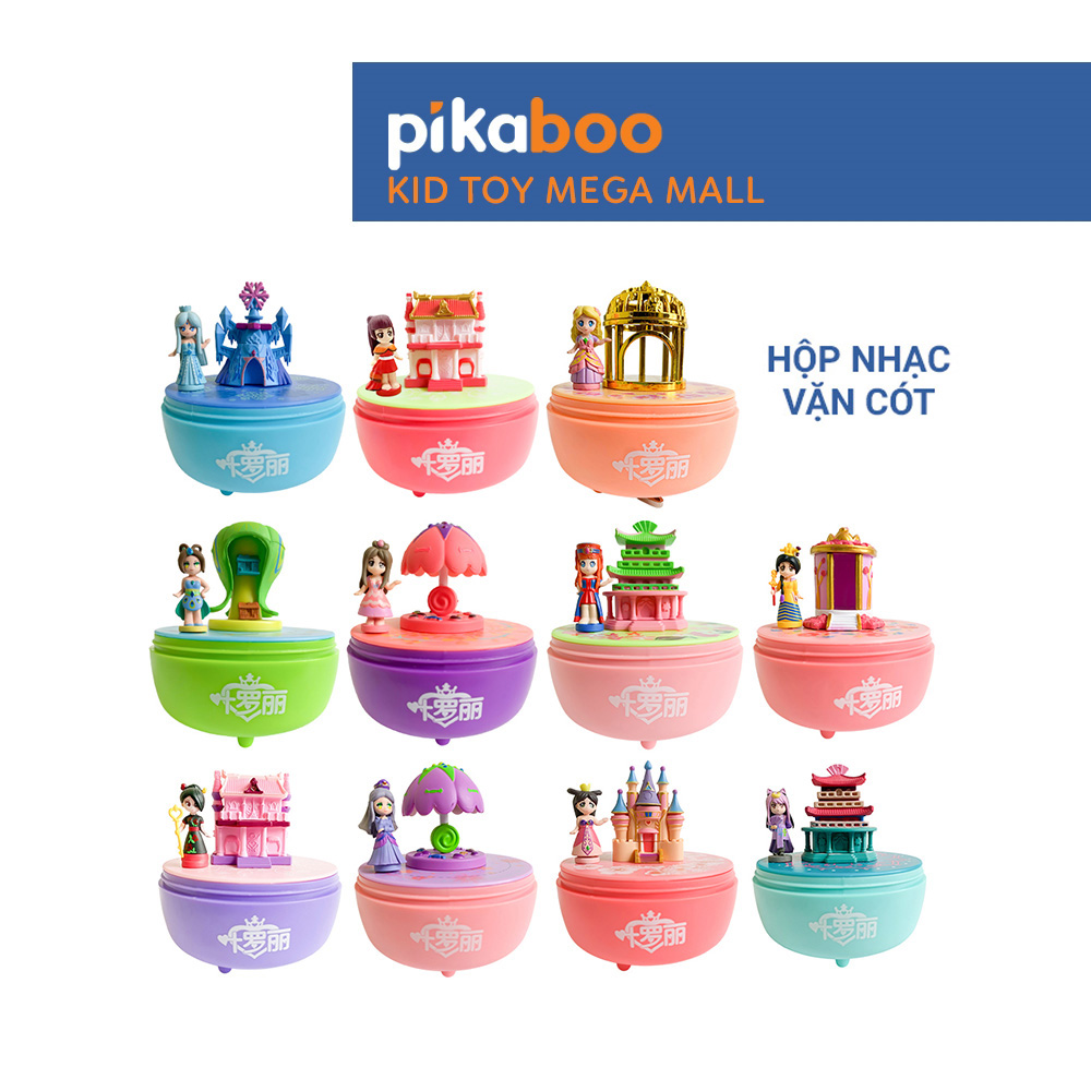 Đồ chơi hộp nhạc vặn cót Pikaboo, công chúa di chuyển xung quanh lâu đài âm thanh du dương