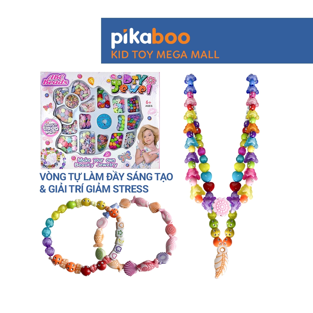 Hạt làm vòng tay Pikaboo, đồ chơi DIY cho bé tự sáng tạo