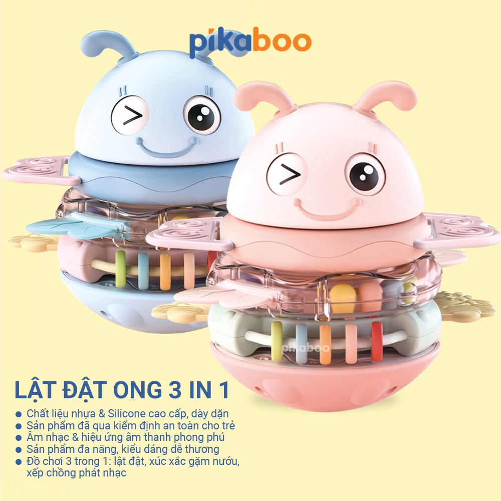 Đồ chơi lật đật Pikaboo kết hợp 3 in 1 và âm thanh vui nhộn, chất liệu an toàn cho bé