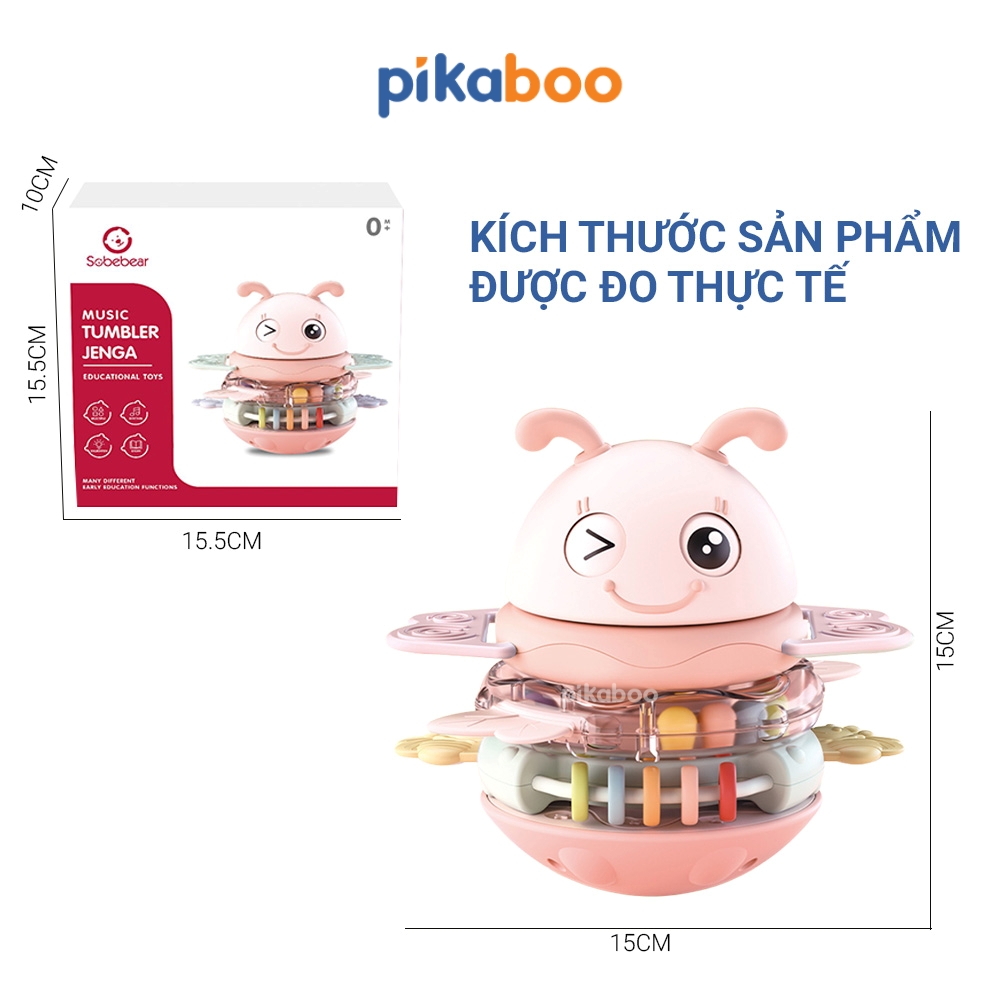 Đồ chơi lật đật Pikaboo kết hợp 3 in 1 và âm thanh vui nhộn, chất liệu an toàn cho bé