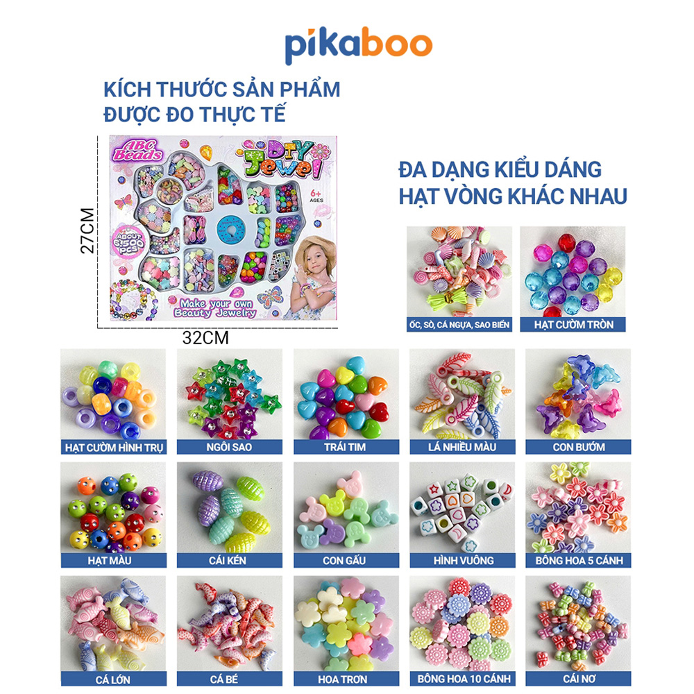 Hạt làm vòng tay Pikaboo, đồ chơi DIY cho bé tự sáng tạo