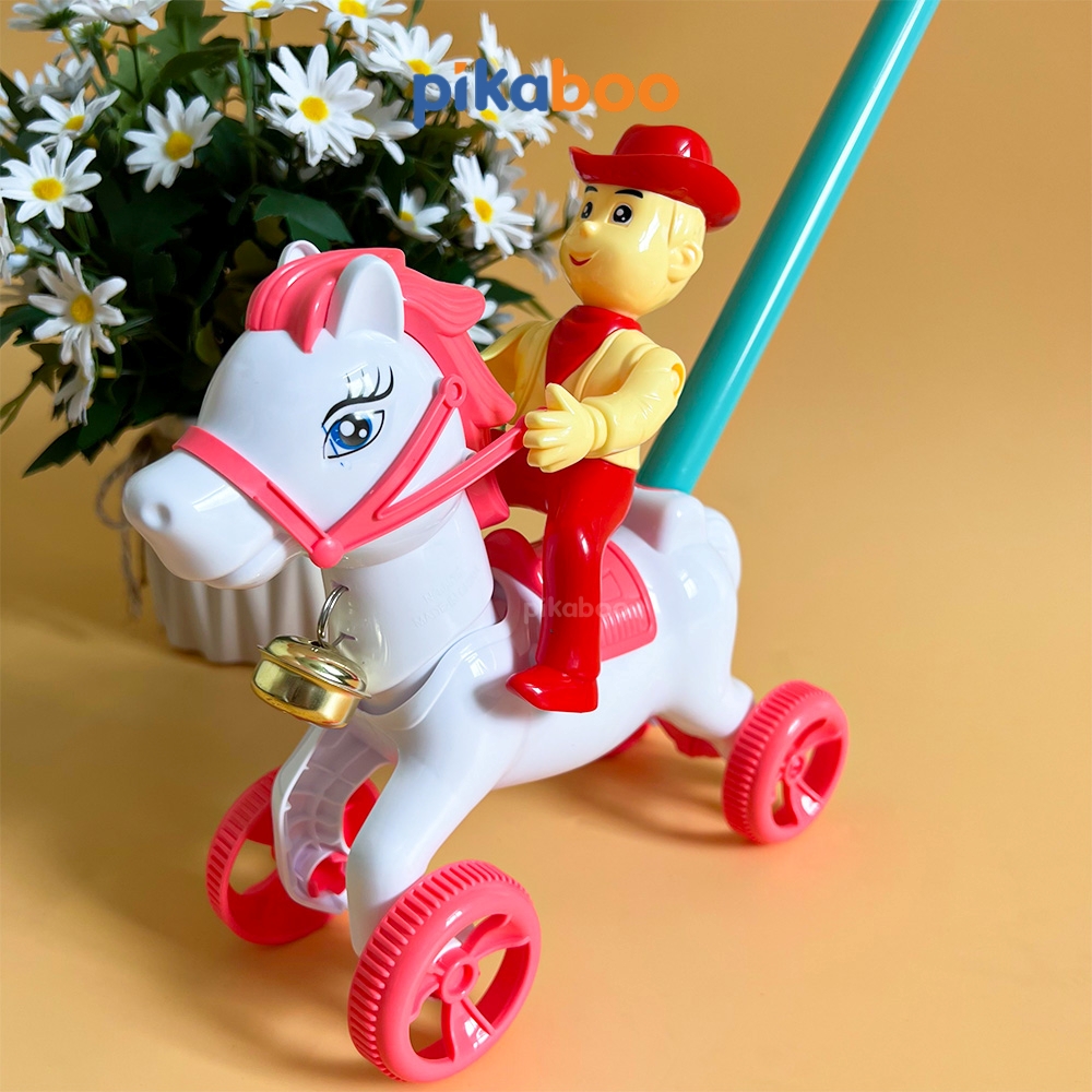 Đồ chơi trung thu xe đẩy con vật Pikaboo con ngựa, máy bay ngộ nghĩnh, chuyển động vui mắt cho bé