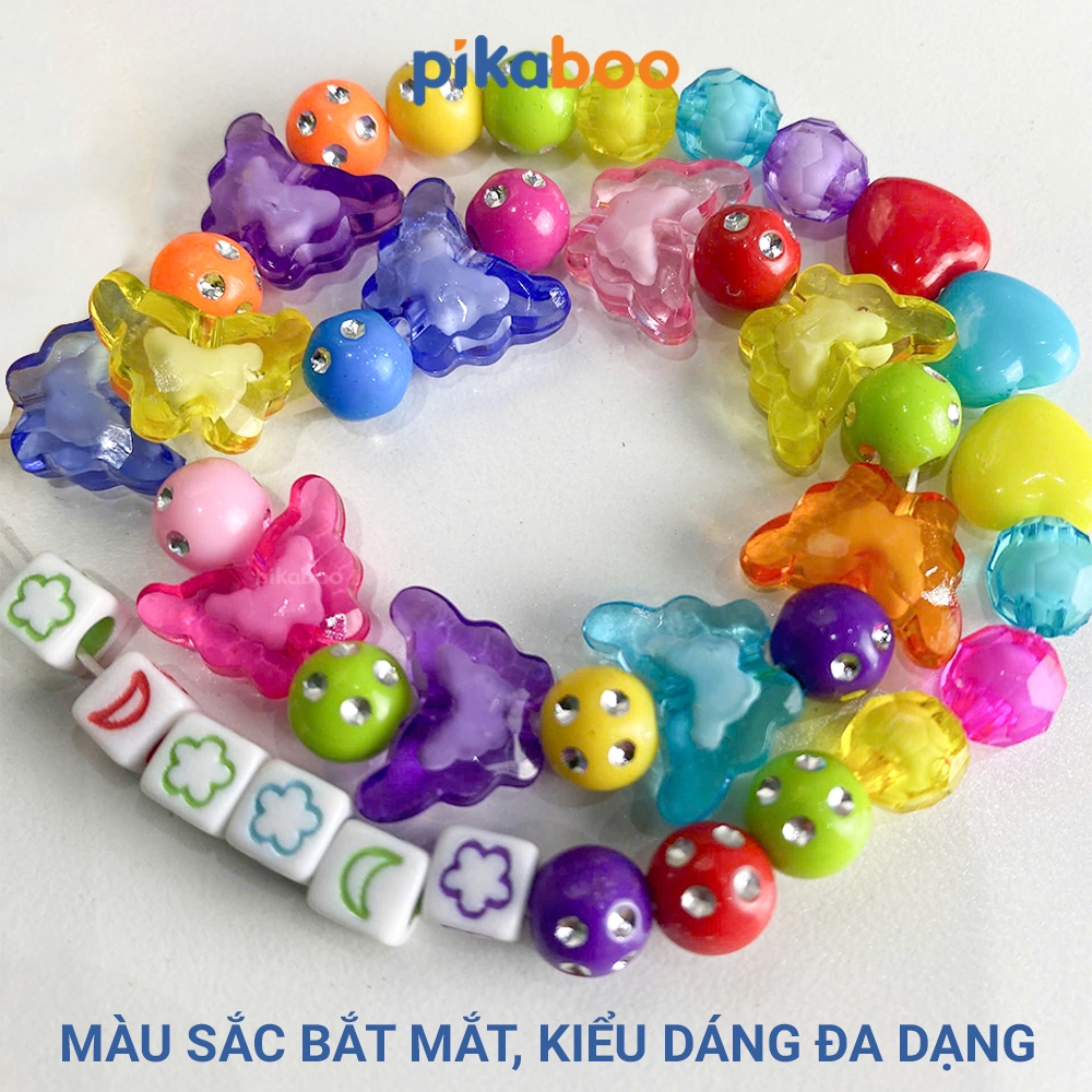 Hạt làm vòng tay Pikaboo, đồ chơi DIY cho bé tự sáng tạo