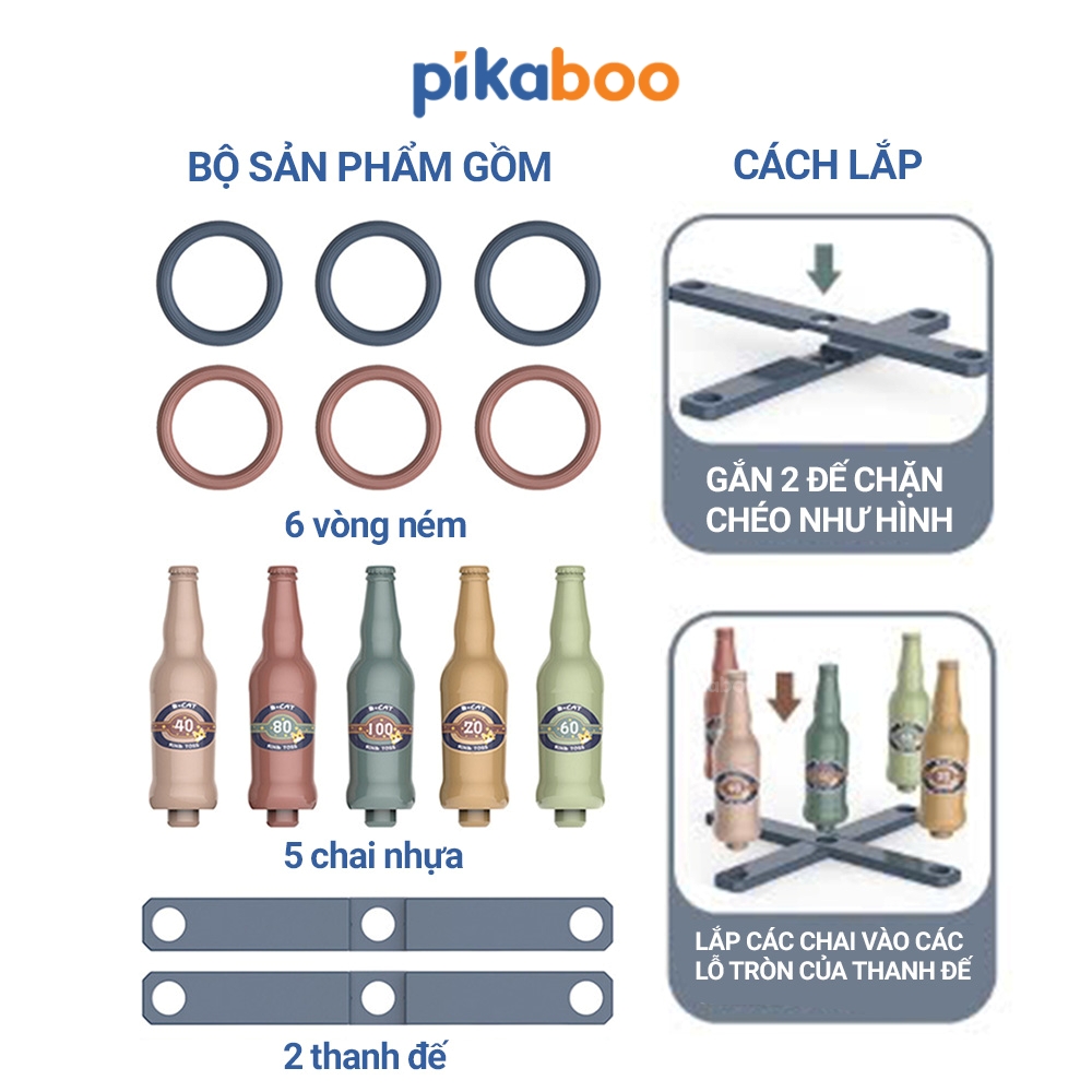 Đồ chơi thể thao ném vòng vào chai Pikaboo