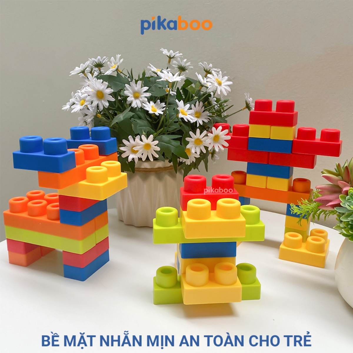 Đồ chơi xếp hình khối quả trứng Pikaboo, chất liệu nhựa dẻo cao cấp an toàn giúp bé phát triển sớm