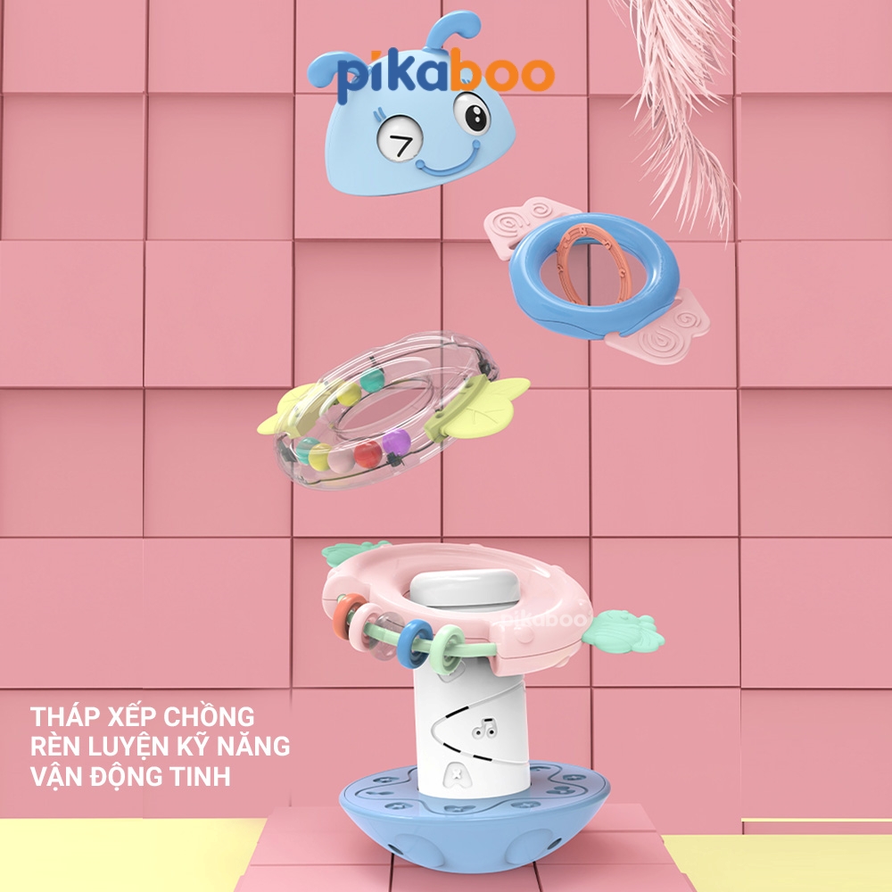 Đồ chơi lật đật Pikaboo kết hợp 3 in 1 và âm thanh vui nhộn, chất liệu an toàn cho bé
