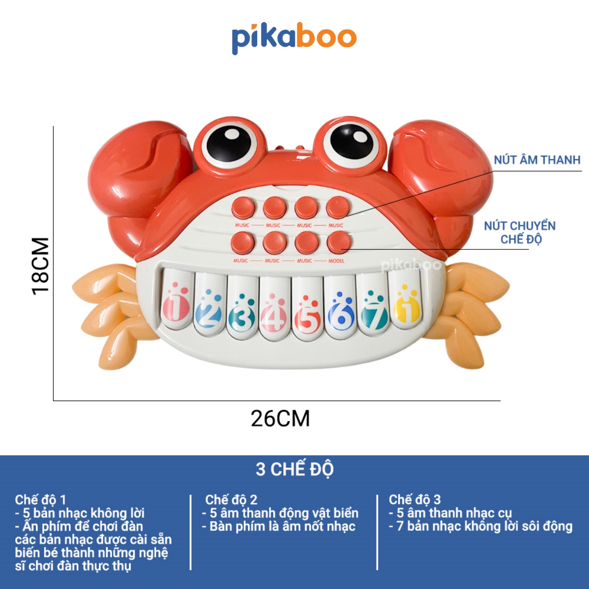 Đồ chơi đàn piano hình con vật cho bé