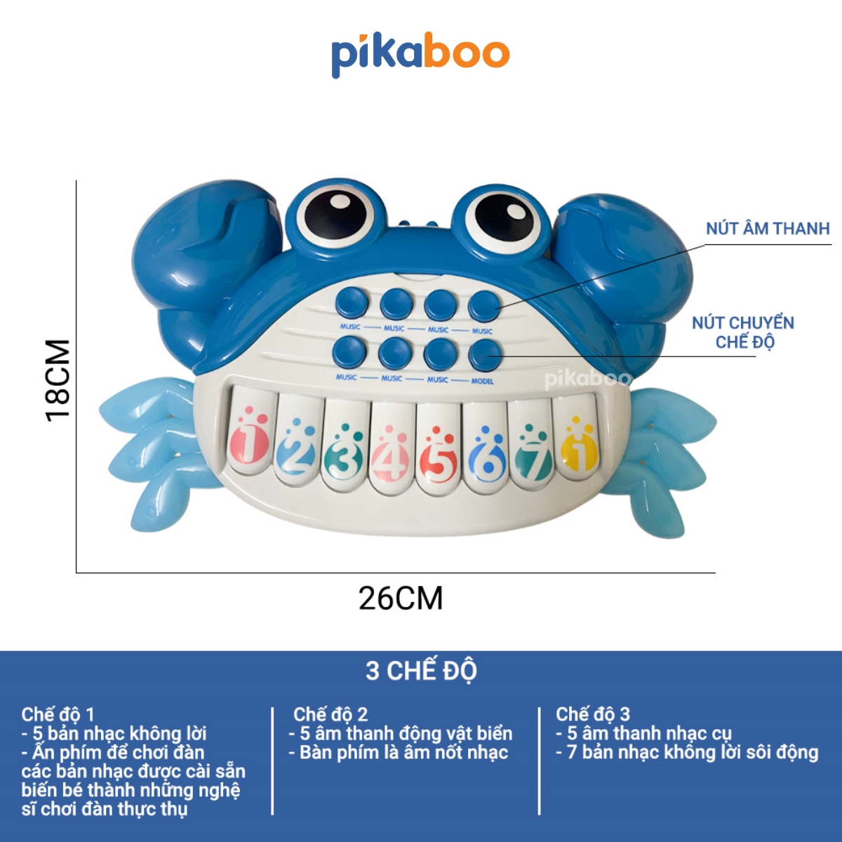 Đồ chơi đàn piano hình con vật cho bé