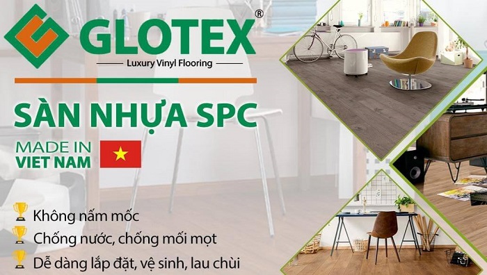 Sàn nhựa hèm khoá Glotex 6mm 