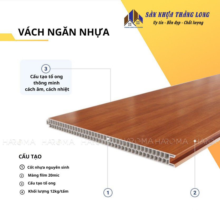 Vách ngăn nhựa pvc 2 mặt