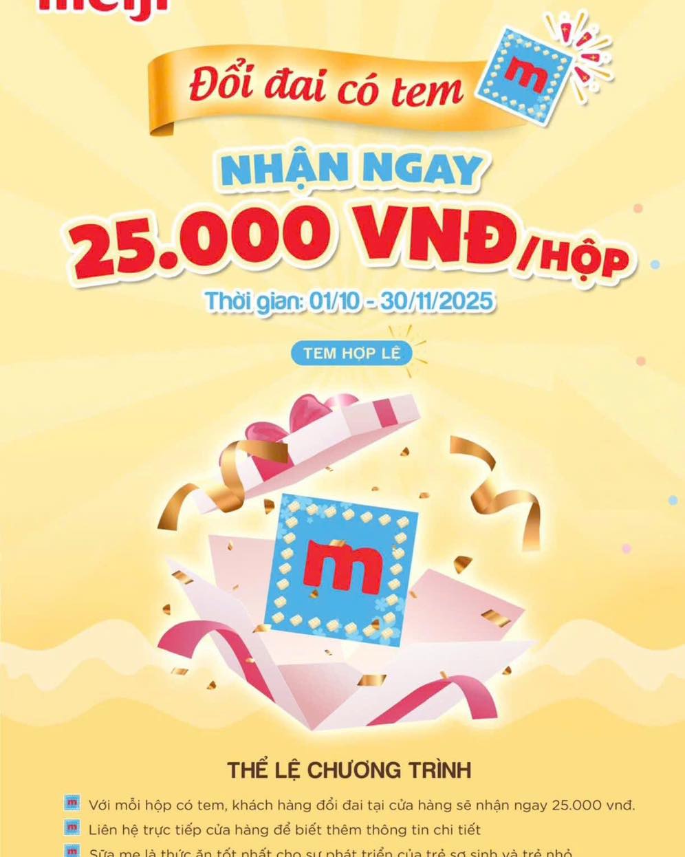 🎉 ĐỔI TEM – NHẬN TIỀN MẶT CỰC DỄ 🎉VỚI MEIJI NHẬP KHẨU