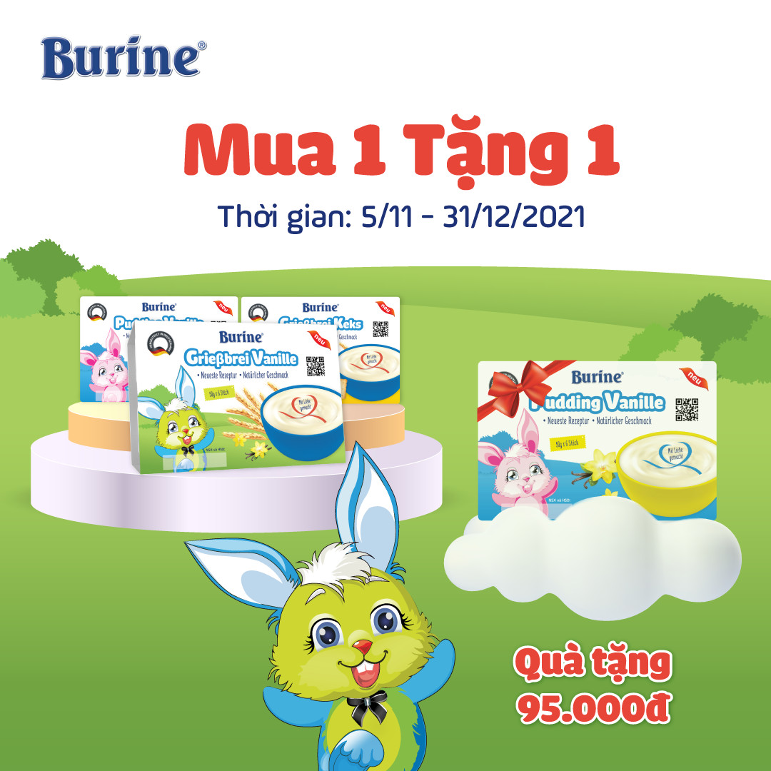 KHUYẾN MÃI MUA 1 TẶNG 1 CHÁO SỮA BURINE!