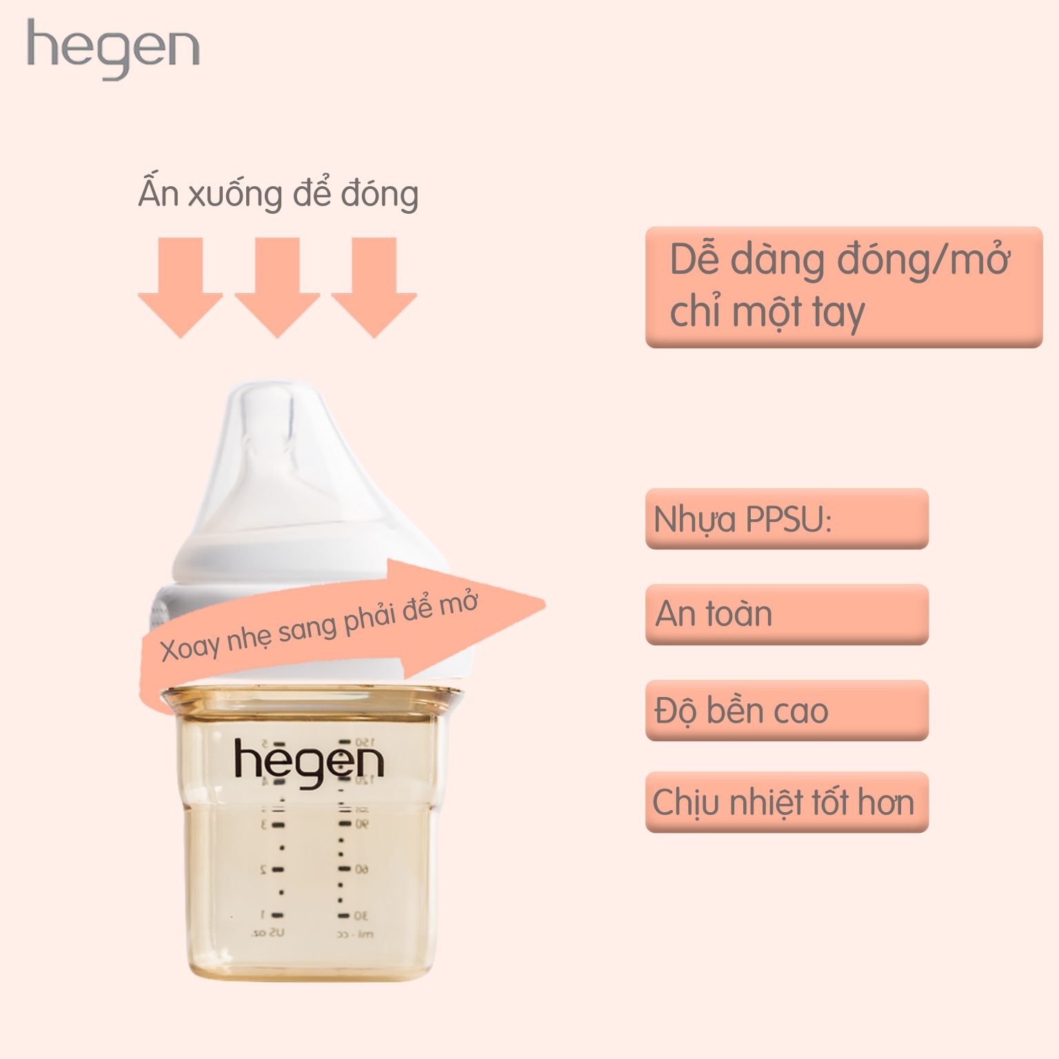 Bình Sữa Hegen PPSU Dung Tích 240ml