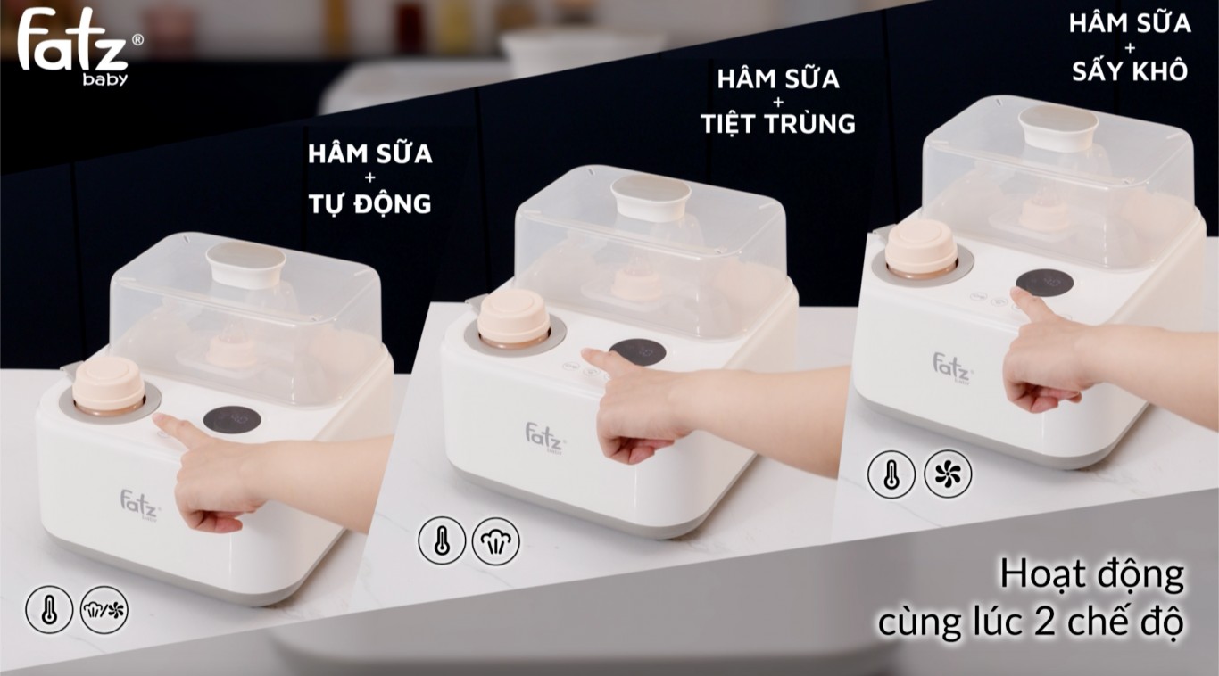 Máy Tiệt Trùng Sấy Khô Hâm Sữa Điện Tử Có Tích Hợp Máy Hâm Sữa Fatzbaby CAPTAIN 1 FB4320SJ