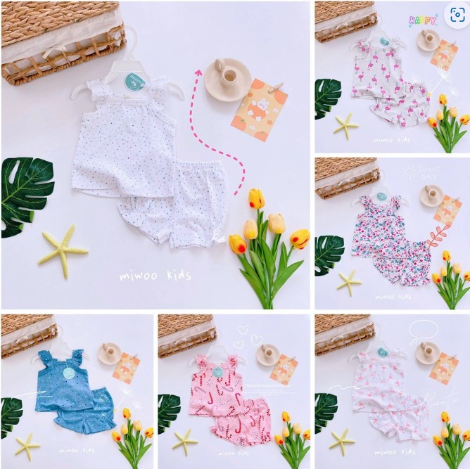 Bộ Cotton 2 dây Cánh Tiên Miwoo